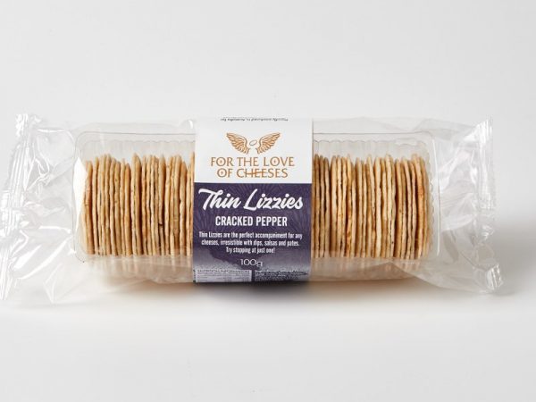 Thin Lizzies Cracked Pepper Wafer Crackers The Gourmet Merchant