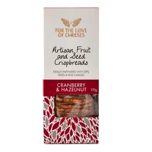 The gourmet merchant fruit and seed crispbreads cranberry and hazelnut in smart box with clear window